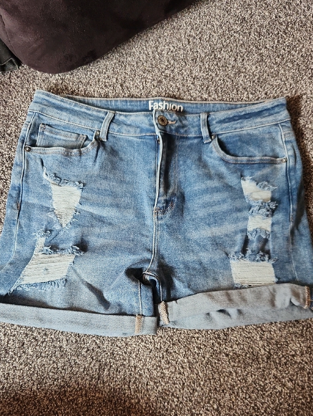 Fashiom FWD Plus Size High Rise Destressed Shorts